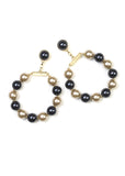 AW11 Navy Pearl Alternate Hoop Earring