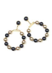 AW11 Navy Pearl Alternate Hoop Earring