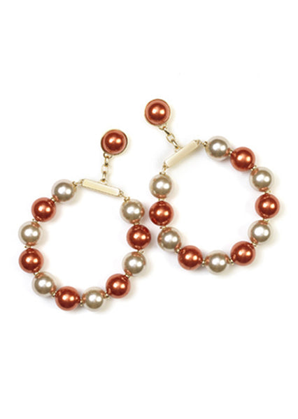 AW11 Orange Pearl Alternate Hoop Earring