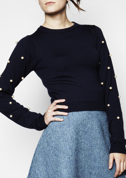 AW11 Pearl Sleeve Knit Jumper