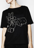 AW11 Pearl Hands Oversized Tee